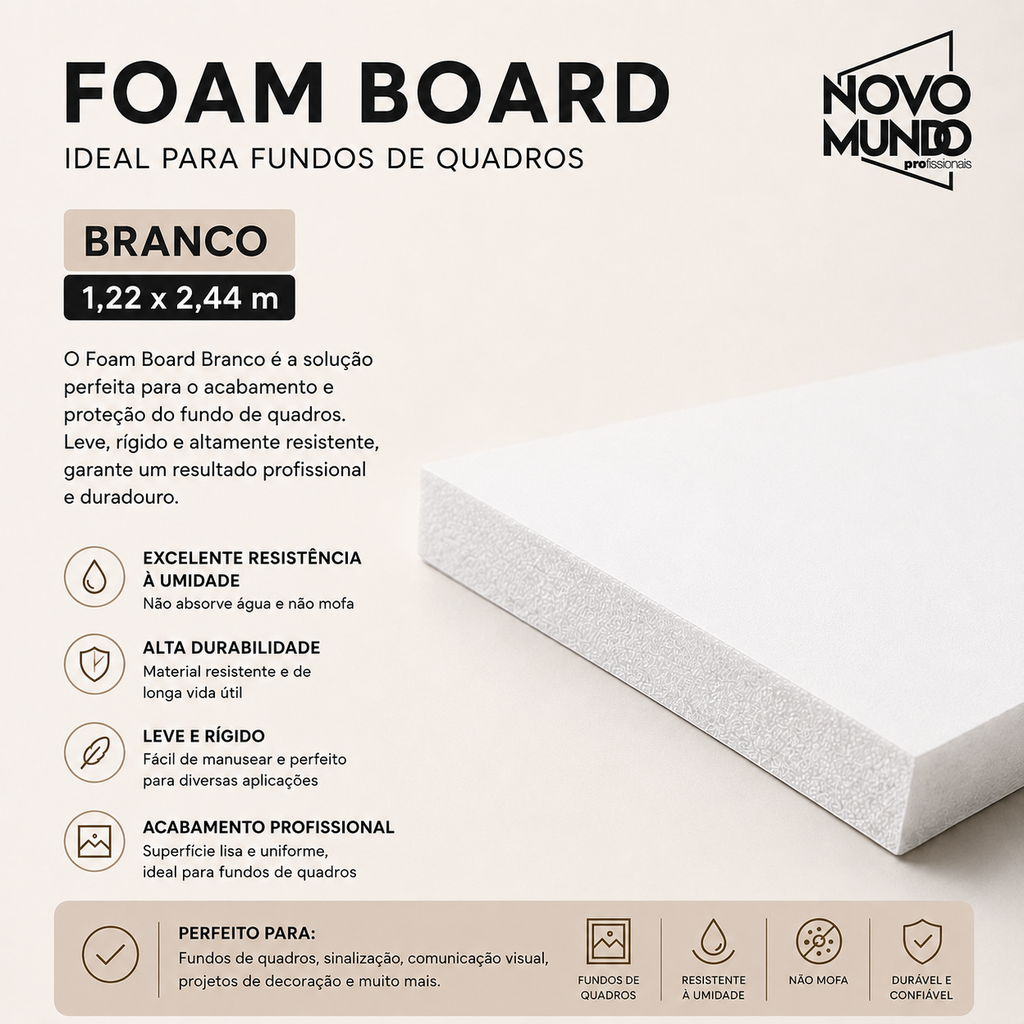 FOAM BOARD BRANCO 1,22 X 2,44 5MM