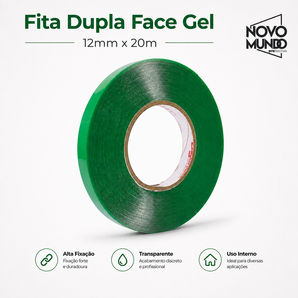 FITA DUPLA FACE GEL 12MM X 20M